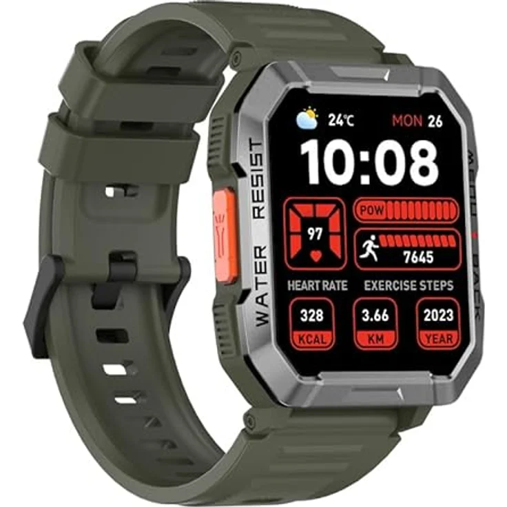 Blackview W60, Robuste Smartwatch mit 2,01" LCD-Display, integriertem Mikrofon, wasserdicht, grünes Gehäuse – Bild 2