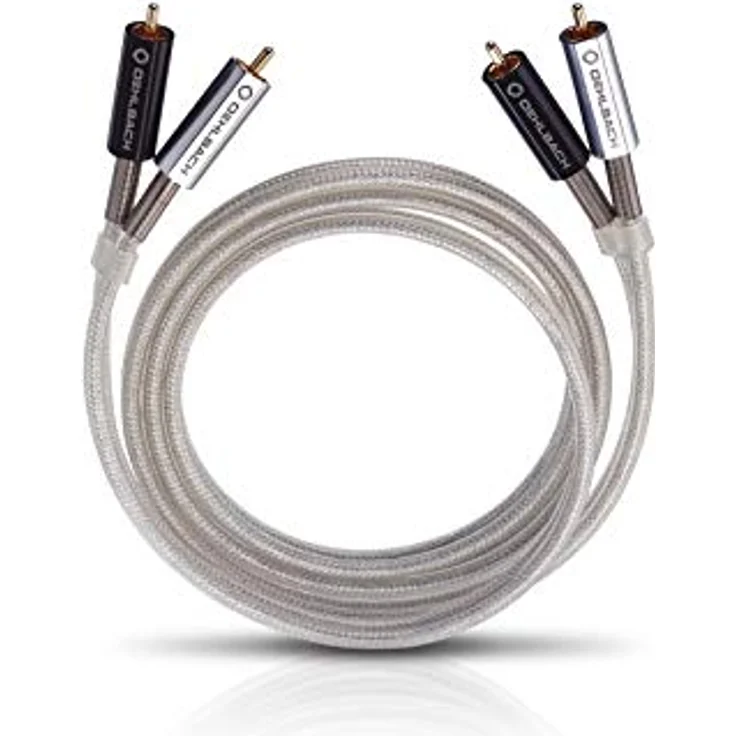 OEHLBACH Silver Express 100 - Erstklassiges Stereo-Cinchkabel Set für CD-Player & Verstärker - SPOFC & 2-fach Schirmung - 1 m - silber – Bild 1