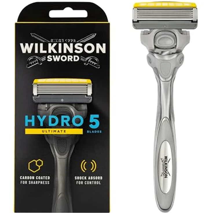 Wilkinson Sword Hydro 5 Skin Protection Advanced Rasierer mit 5 Karbon-beschichteten Klingen, blau – Bild 1