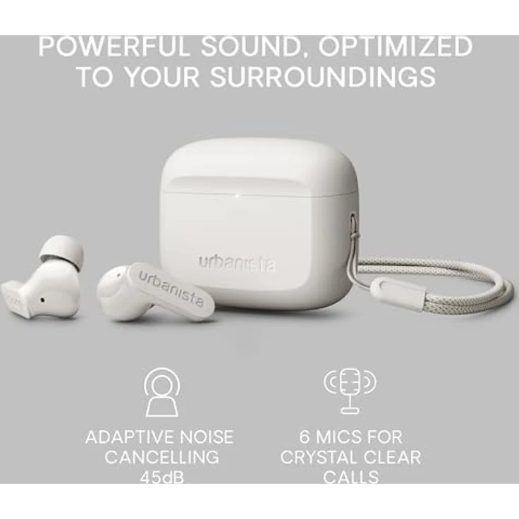 Urbanista Palo Alto Kopfhörer True Wireless Stereo (TWS) im Ohr Anrufe/Musik Bluetooth Weiß mit Geräuschunterdrückung und Hartschalenetui – Bild 2