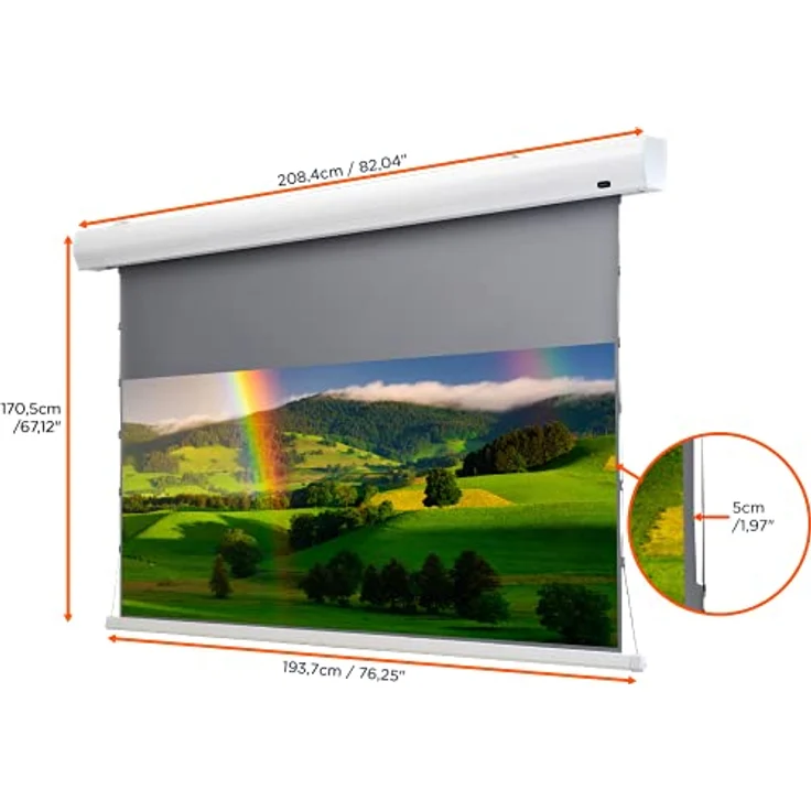 celexon HomeCinema Motorleinwand Tension 177 x 99 cm, 80'' - Dynamic Slate ALR – Bild 3