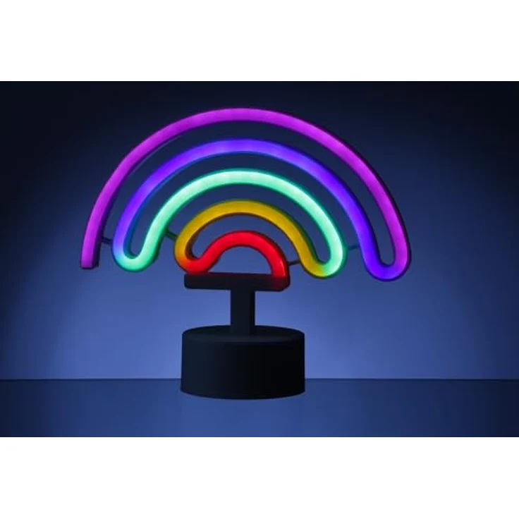 MARELIDA LED Neon Figur (Regenbogen), Dekoleuchte mit LED-Lichtschläuchen, batteriebetrieben oder USB-Kabel, bunte Atmosphäre – Bild 1