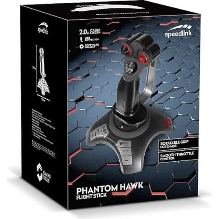 Speedlink PHANTOM HAWK Flight Stick, Gaming Joystick für PC - Computer, Controller für Simulator Spiele - schwarz – Bild 12