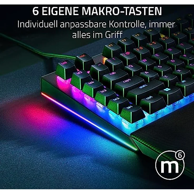 Razer BlackWidow V4 - Mechanische Gaming-Tastatur Chroma RGB (Mechanische Green Switches, 6 eigene Makro-Tasten, Doubleshot-ABS-Tastenkappen) QWERTY US-Layout | Schwarz – Bild 5