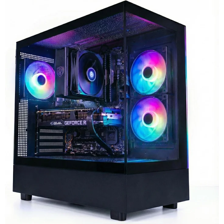 MeinPC Gaming Desktop-PC mit AMD Ryzen 7 5700X, Nvidia GeForce RTX 5060 Ti, 16GB RAM, 512GB SSD, RGB-Panorama-Gehäuse, Windows 11 Pro