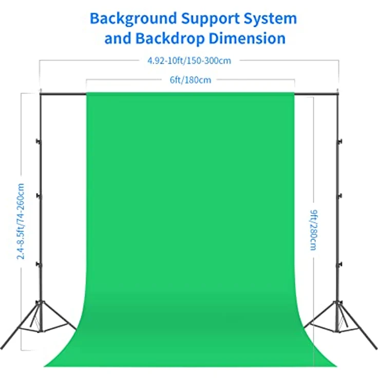 NEEWER Fotografie Lichtsset mit Hintergründen,8,5ft x 10ft Hintergrund Ständer,800W äquivalente 5700K LED Lampen Schirm Softbox kontinuierliche Licht,Foto Studio Geräte für Porträt Produktfotografie – Bild 2