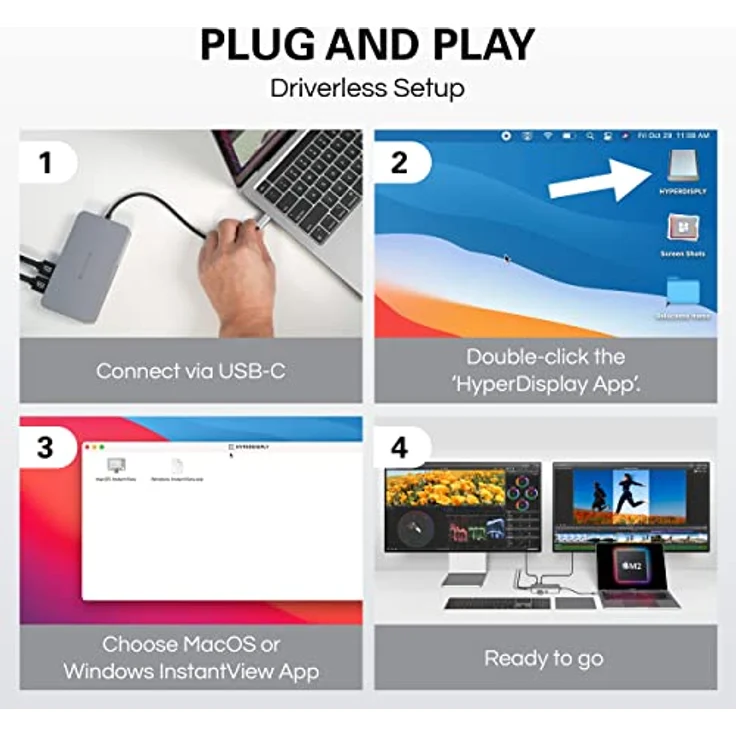 Hyper Drive Dual HDMI 10-in1 Travel Dock für MacBook – Bild 5