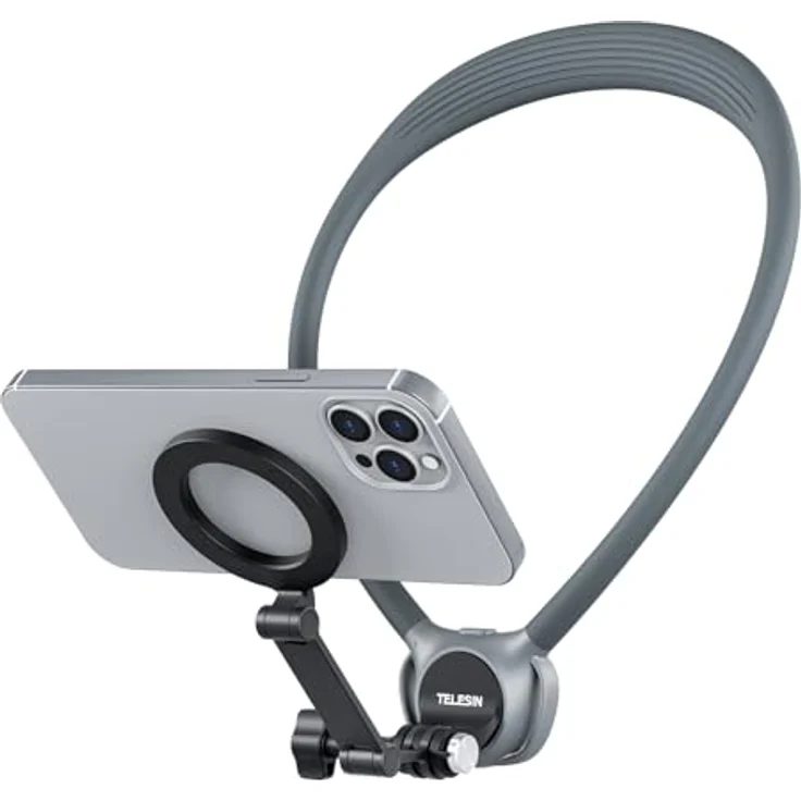 TELESIN Hals-Halterungs-Kombi-Set, magnetische Handyhalterung für iPhone & Android, 2-in-1 Brustgurt, freihändiger POV-Video-Handy-Ständer mit starke magnetische Adsorption und Rotationsfunktion – Bild 4