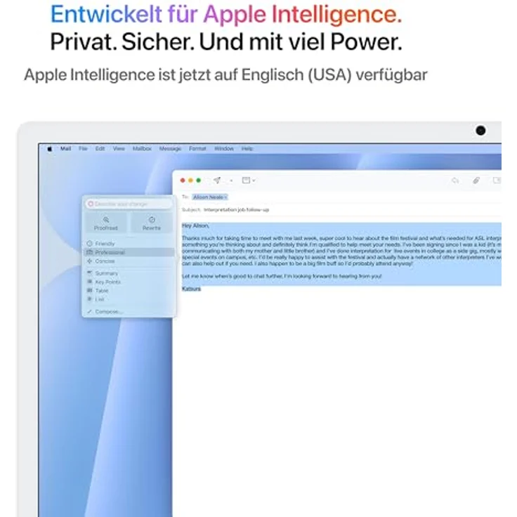 Apple iMac 24" (2024), MWUF3D/A, Apple M4 8-Core GPU, 16 GB RAM, 256 SSD, Blau – Bild 3