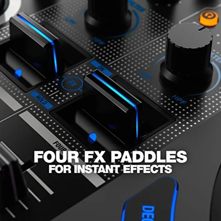 Reloop Mixon 8 Pro | 4-Kanal -Multi-Platform-Performance-Controller für Serato & djay, Jogwheel -Displays & 4 Instant-FX-Kippschalter, Dual-Audio-Interface mit USB-C & Stand-Alone-Mixing, Schwarz – Bild 4