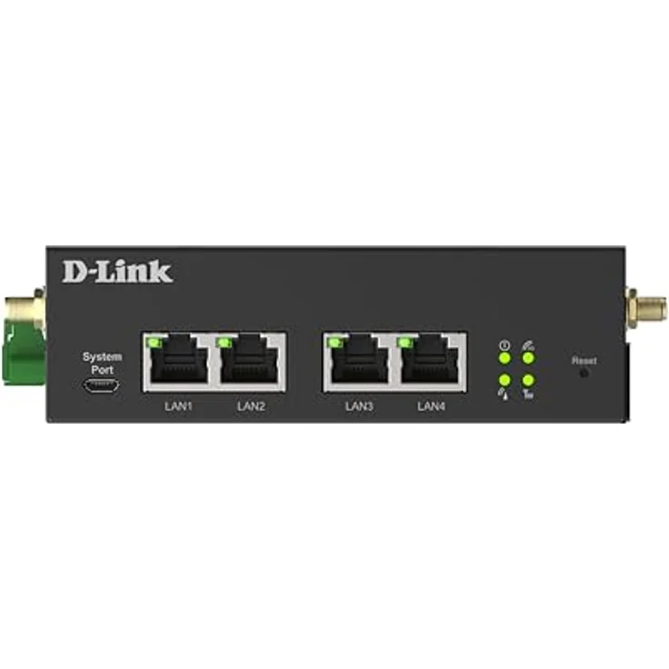 D-Link DWM-314-G, Industrieller 5G M2M Router mit Dual-Mode, vier Gigabit-Ethernet-Ports, schwarz – Bild 2