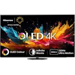 Hisense 55A85N 139cm (55 Zoll) OLED Smart TV, 4K UHD, 120Hz, HDMI 2.1, Game Mode Pro, AMD FreeSync Premium, Dolby Vision IQ & Atmos, Bluetooth, Alexa Built-in, Schwarz [2024]