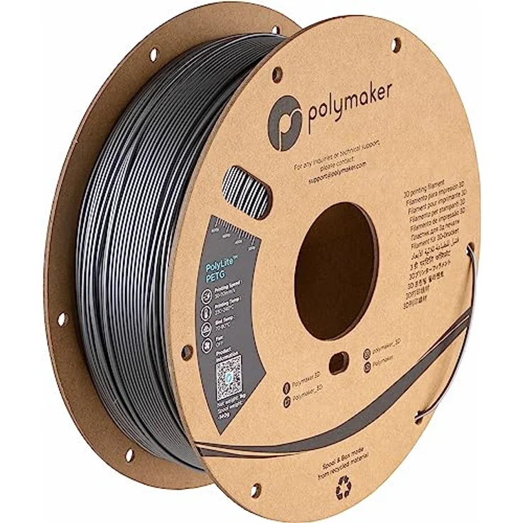 Polymaker PolyLite PETG Filament 1.75mm 1000g Silber, hitzebeständig, hohe Zugfestigkeit – Bild 1