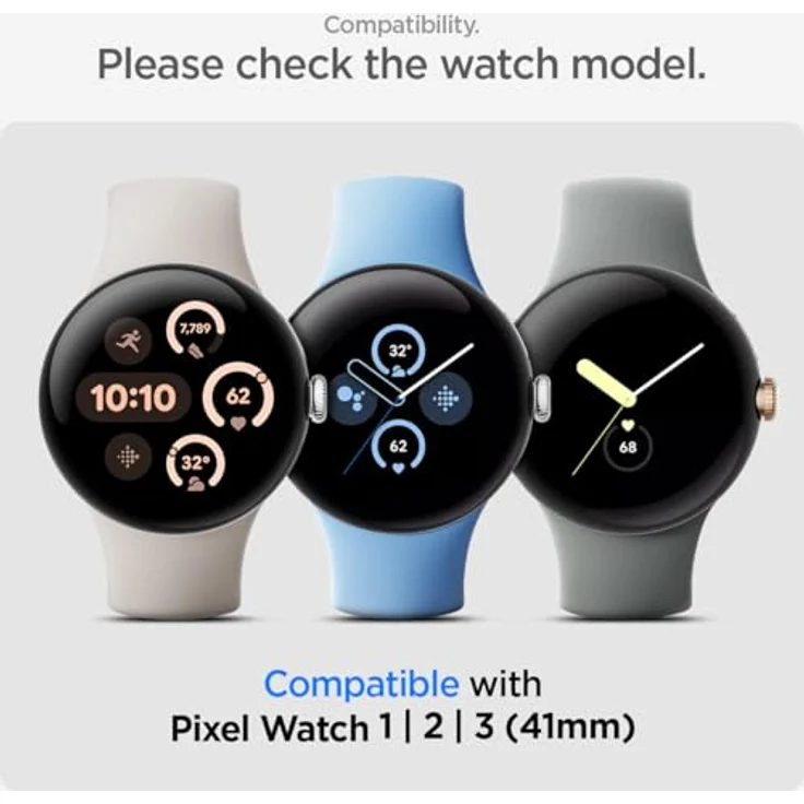 Spigen Liquid Air Hülle Kompatibel mit Google Pixel Watch 3 41mm (2024) / 2 (2023) / 1 (2022) - Schwarz, für präzise EKG-Überwachungsfunktion – Bild 2