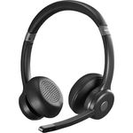 Hama Bluetooth Headset (Headset mit Mikrofon, Bluetooth Kopfhörer, Kopfhörer kabellos, Wireless Headset, für Büro, Home Office, Videokonferenzen, Calls etc., On Ear Kopfhörer Bluetooth) schwarz