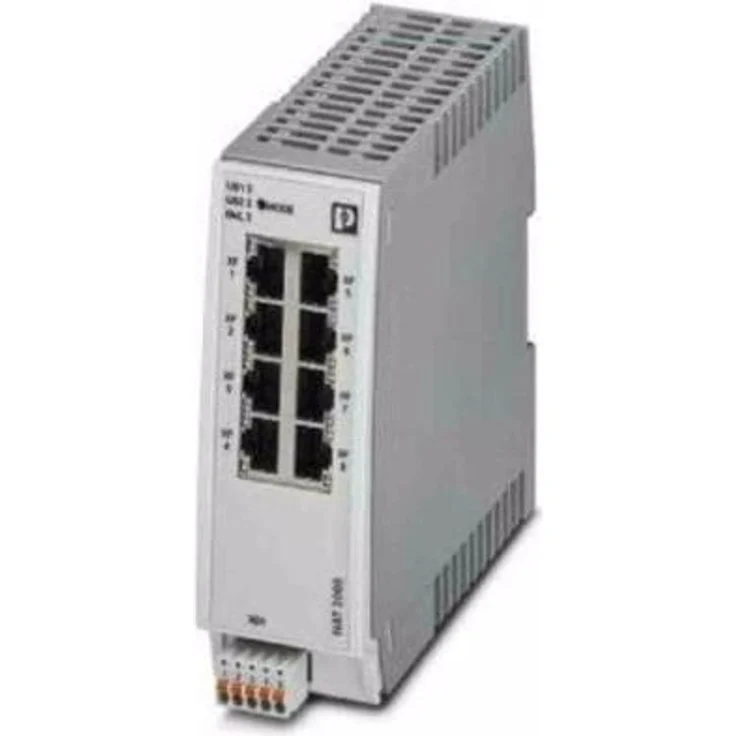 Phoenix Contact 2702882 Netzwerk-Switch Fast Ethernet (10/100) (8 Ports), Netzwerk Switch in Polycarbonat-Gehäuse, IP20, 24V DC Input