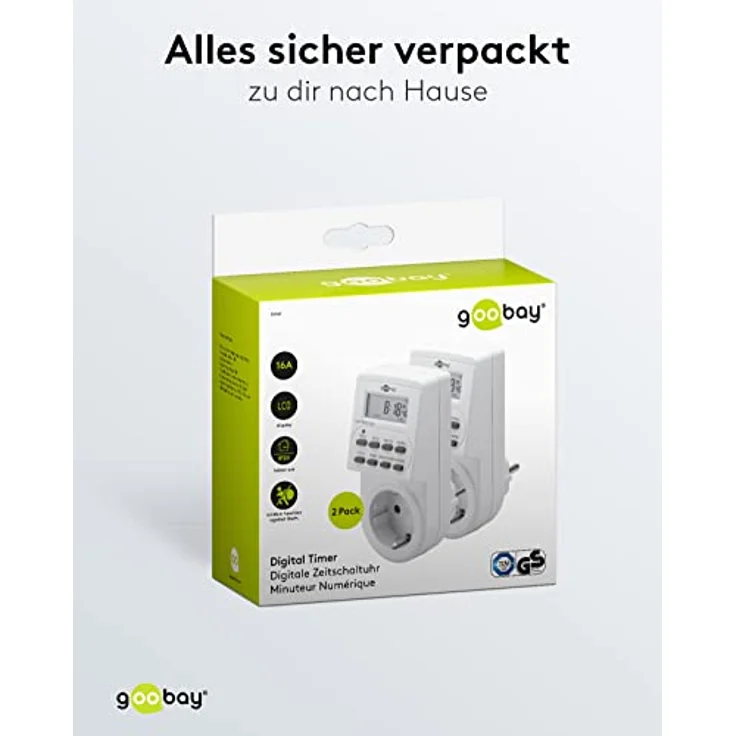 Goobay 2er Pack Digitale Zeitschaltuhr, 2 ) (Pack of 2) – Bild 8