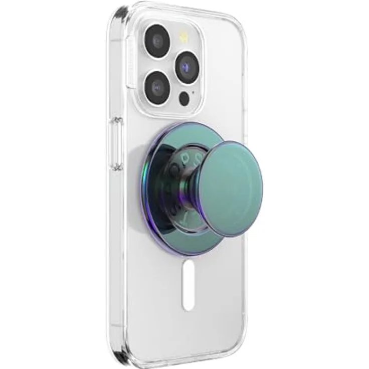 PopSockets PopGrip runder Telefongriff kompatibel mit MagSafe, Adapterring enthalten, kabelloses Laden, Nightshade