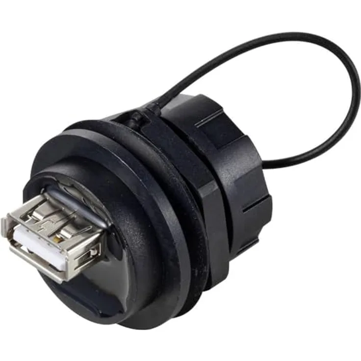 TRU Components USB 2.0 Einbau Durchführung TC-12770488, wasserdicht mit Bajonettverschluss und verschiedenen Verbindungsmöglichkeiten