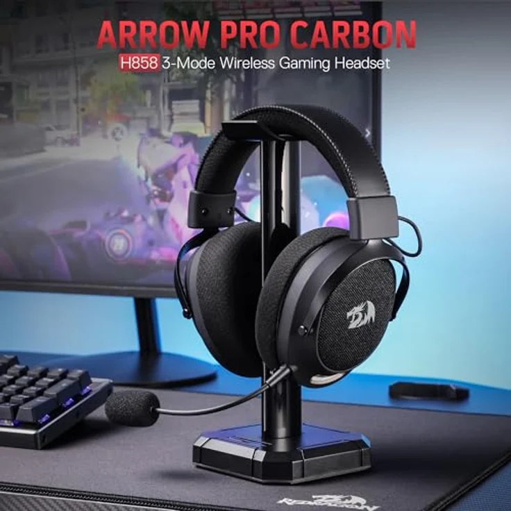 Redragon ARROW Pro Carbon H858, 7.1 Wireless Gaming Headset mit 53-mm-Treibern, Schwarz – Bild 8
