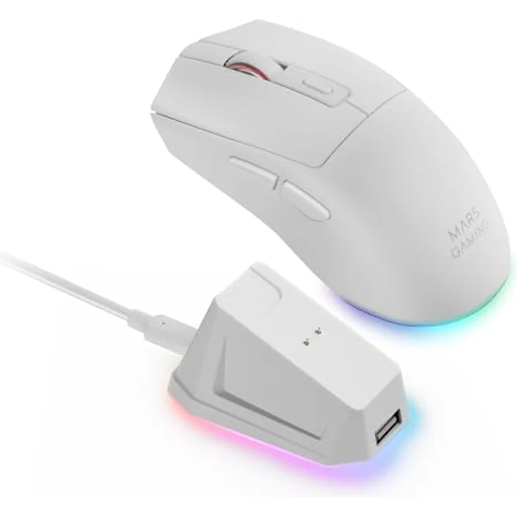 Mars Gaming MM-T3W, Gaming Maus mit 14400 DPI, kabellos und kabelgebunden, ergonomisches Design für Rechtshänder, schwarze Beleuchtung – Bild 1