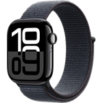 Apple Watch Series 10, 42mm, GPS, Aluminiumgehäuse Diamantschwarz, Sport Loop Tinte, One size