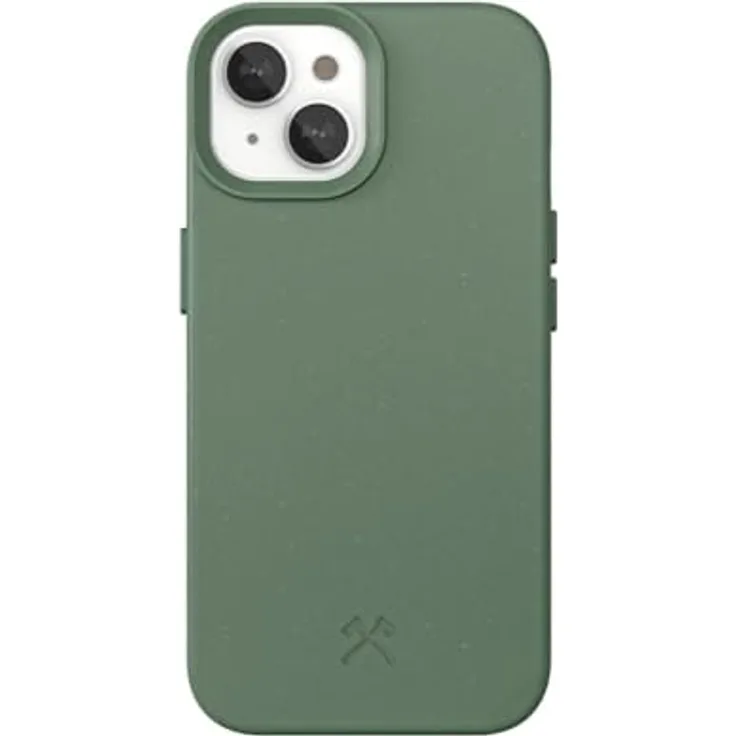 Woodcessories - BioCase, Magnetische Handyhülle für iPhone 15 Plus kompatibel mit MagSafe, Hülle mit Magnet grün - Nachhaltig aus Pflanzen