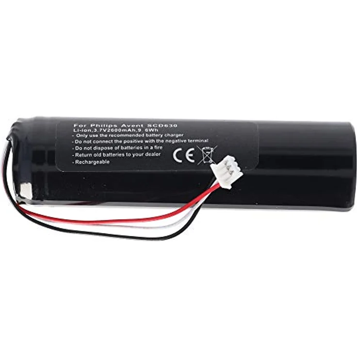 AccuCell Akku kompatibel mit Philips Avent SCD630, Li-ion, 3,7V, 2600mAh, 9,6Wh, Abmessungen 18x68mm – Bild 1