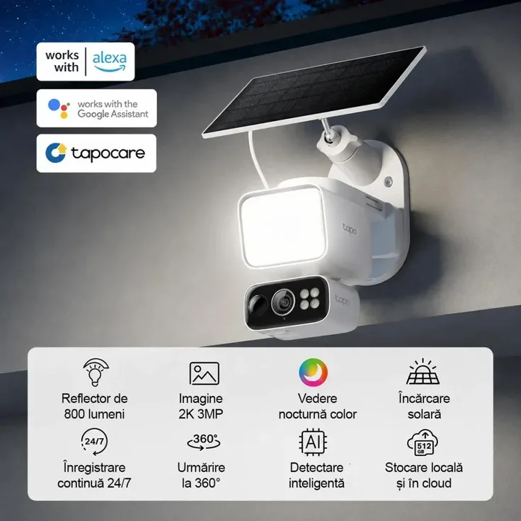 TP-Link TAPO C615F KIT, IP-Sicherheitskamera für Außen, kabellos, 355° Schwenk-/90° Neigefunktion, mit Solarpanel, wetterfest, Weiß