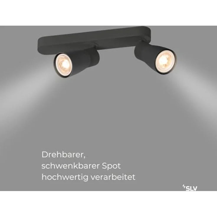 SLV PURI 2.0 DOME, Deckenleuchte, Wandleuchte, Schwarz - Flexibler dreh- und schwenkbarer Strahler, reduzierter industrieller Look – Bild 2