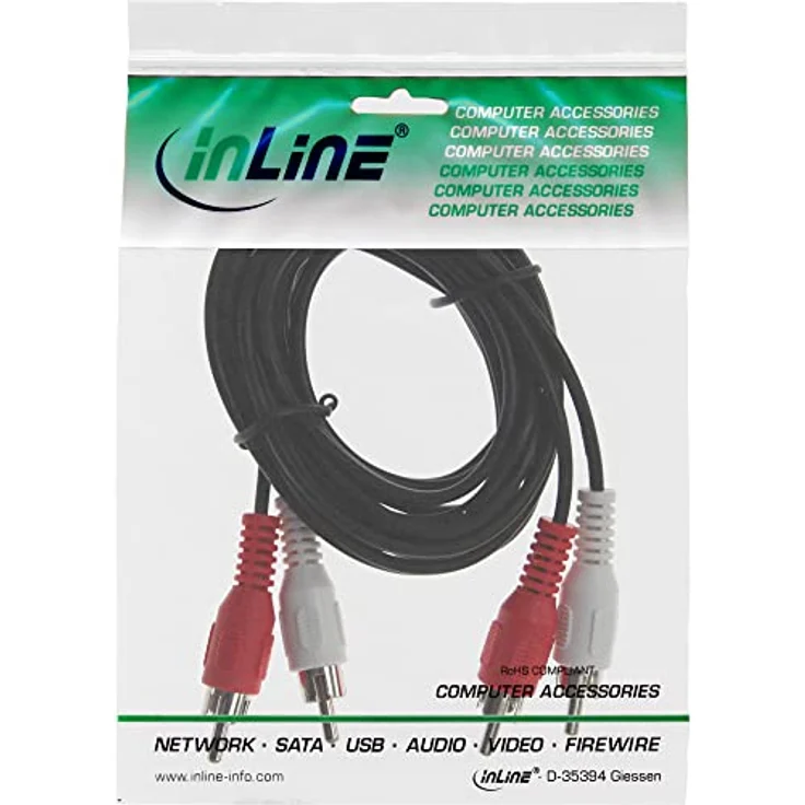 InLine 89933C Cinch Kabel, 2x Cinch, Stecker - Stecker, 1m – Bild 3