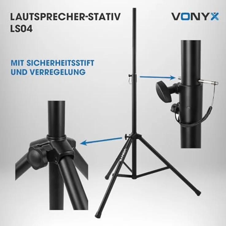 Vonyx LS04 Lautsprecherständer Pro schwarz 80kg – Bild 4