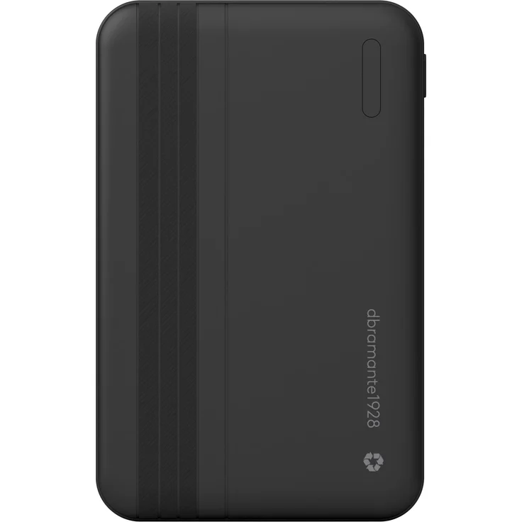 dbramante1928 Dbramante Re-Charge, Powerbank 5000 mAh, schwarz, aus 100 % recyceltem Kunststoff