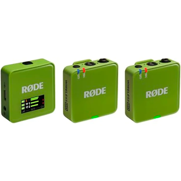 RØDE Wireless GO (Gen 3) – Kompaktes kabelloses Mikrofon mit 32-Bit Float Aufnahme, intelligenter Pegelregelung und 2,4 GHz digitaler Übertragung, für Telefone, Kameras und Computer (Grün)
