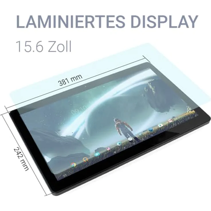 Xoro 15.6" Tablet MegaPAD 1564 Pro3, FullHD Display, Android 13, 64Bit SixCore CPU, 4 GB RAM, 64 GB Flash, WLAN ax, Bluetooth, Gigabit-LAN, PoE+, Kartenleser, USB Type-C, Kamera in schwarz – Bild 5