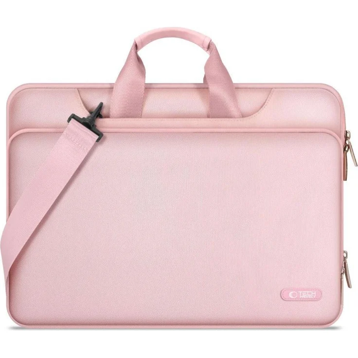 Tech-Protect Pocket 15-16 Laptop Bag, Notebooktasche mit 360°-Schutz, rosa