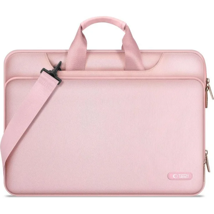Tech-Protect Pocket 15-16 Laptop Bag, Notebooktasche mit 360°-Schutz, rosa