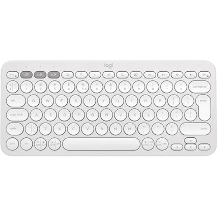 Logitech Pebble Keys 2 K380s - QWERTY US International Layout, White – Bild 1