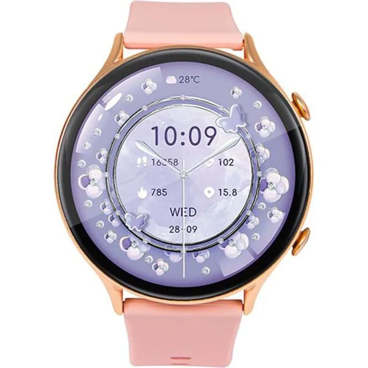 Blow Smartwatch X19 Bluetooth, pink, mit 3 Armbändern, Herzfrequenz- und Sauerstoffsättigungsmonitor, IP68 wasserdicht