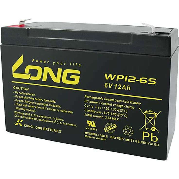 WSB AGM BLEI AKKU Batterie 6V 12Ah für Kinderfahrzeuge + Ladegerät, wartungsfreies Blei-Gel Akku – Bild 2