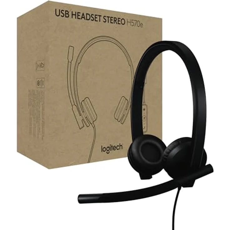 Logitech H570e USB-Headset, PC und Mac kompatibel, Schwarz, zertifiziert für Microsoft Teams – Bild 1
