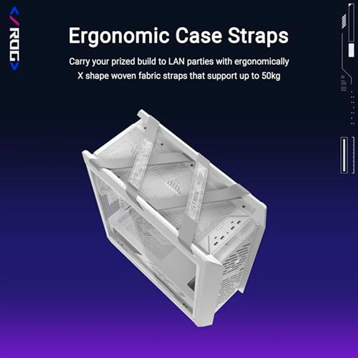 ASUS ROG Strix Helios II, Midi Tower Gehäuse, E-ATX, Weiß, gehärtetes Glas, RGB-Beleuchtung, optimales Kabelmanagement, Gaming – Bild 4