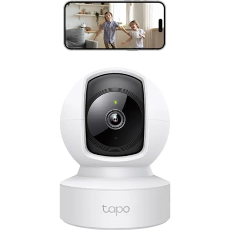 Tapo TP-Link C212 360° WLAN Überwachungskamera, Ethernet/Wi-Fi-Anschluss,2K Auflösung, Bewegungsverfolgung, Nachtsicht, Zwei-Wege-Audio, kompatibel mit Alexa und Google Assistant, für Babys/Haustiere