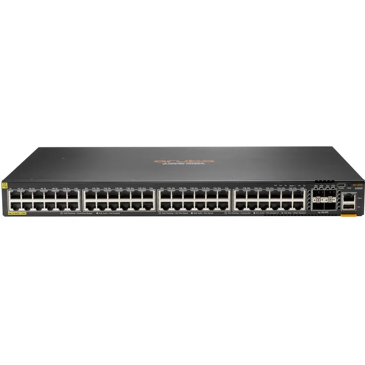 Aruba HPE Aruba Networking CX 6200F 48G Class-4 PoE 4SFP+ 370W Switch (EN) (48 Ports), Netzwerk Switch mit automatisierter Telemetrie und Analysen