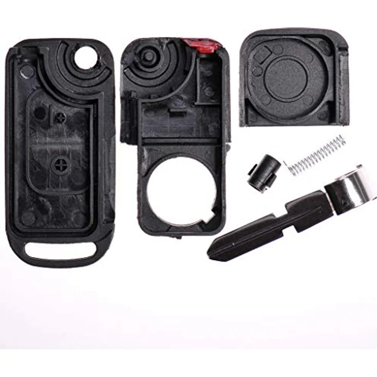 mt-key Auto Schlüssel 2 Tasten, inklusive HU39 Rohling, 2x VARTA CR2025 Knopfzelle (3 V) und Kleber, für Mercedes Benz R170 W414 W903 und Chrysler – Bild 2