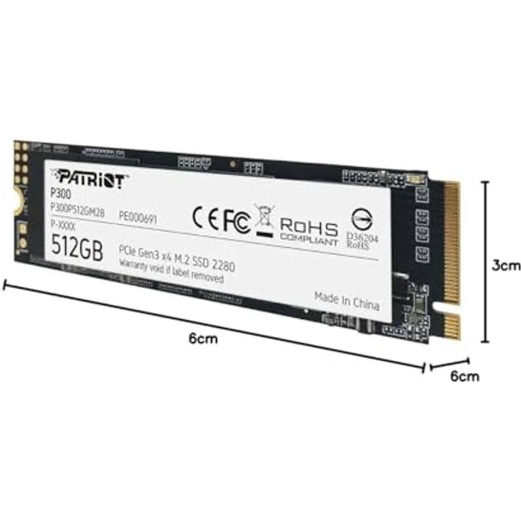 Patriot P300 - Solid-State-Disk - 512 GB - intern - M.2 2280 - PCI Express 3.0 x4 (NVMe) (P300P512GM28) – Bild 6