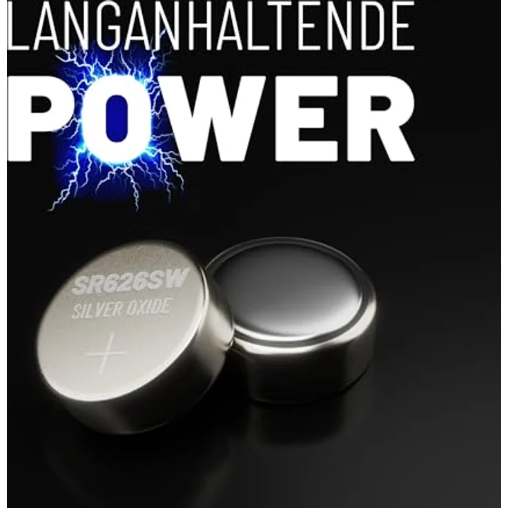 ABSINA SR626SW Uhrenbatterie 1,55V Silberoxid 10er Pack - Knopfzellen SR626SW auslaufsicher & Lange Haltbarkeit - Batterie SR626SW, Uhrenbatterien SR626SW Knopfzelle – Bild 4