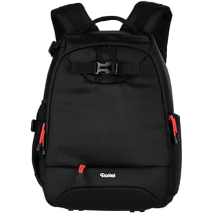 Rollei Fotoliner Ocean Mini: Kompakter Kamerarucksack in Schwarz aus 20 recycleten PET-Flaschen, Handgepäck-geeignet, inkl. Regenschutz - Preisvergleich