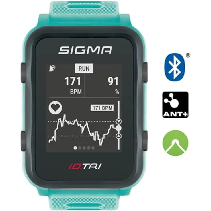 Sigma iD.TRI Multifunktions Sportuhr Handgelenk Pulsmessung Unisex, Einheitsgröße, Mint – Bild 5