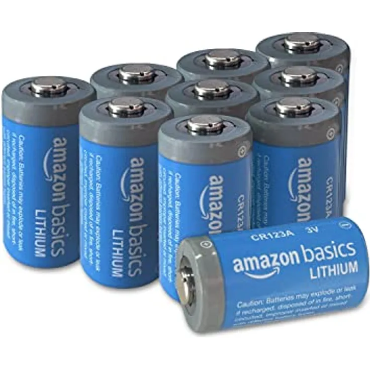 Amazon Basics CR123A 3V Lithium-Batterien (10 Stück)